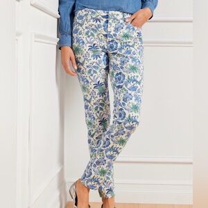 Talbots Whimsical Floral Slim Ankle Jeans